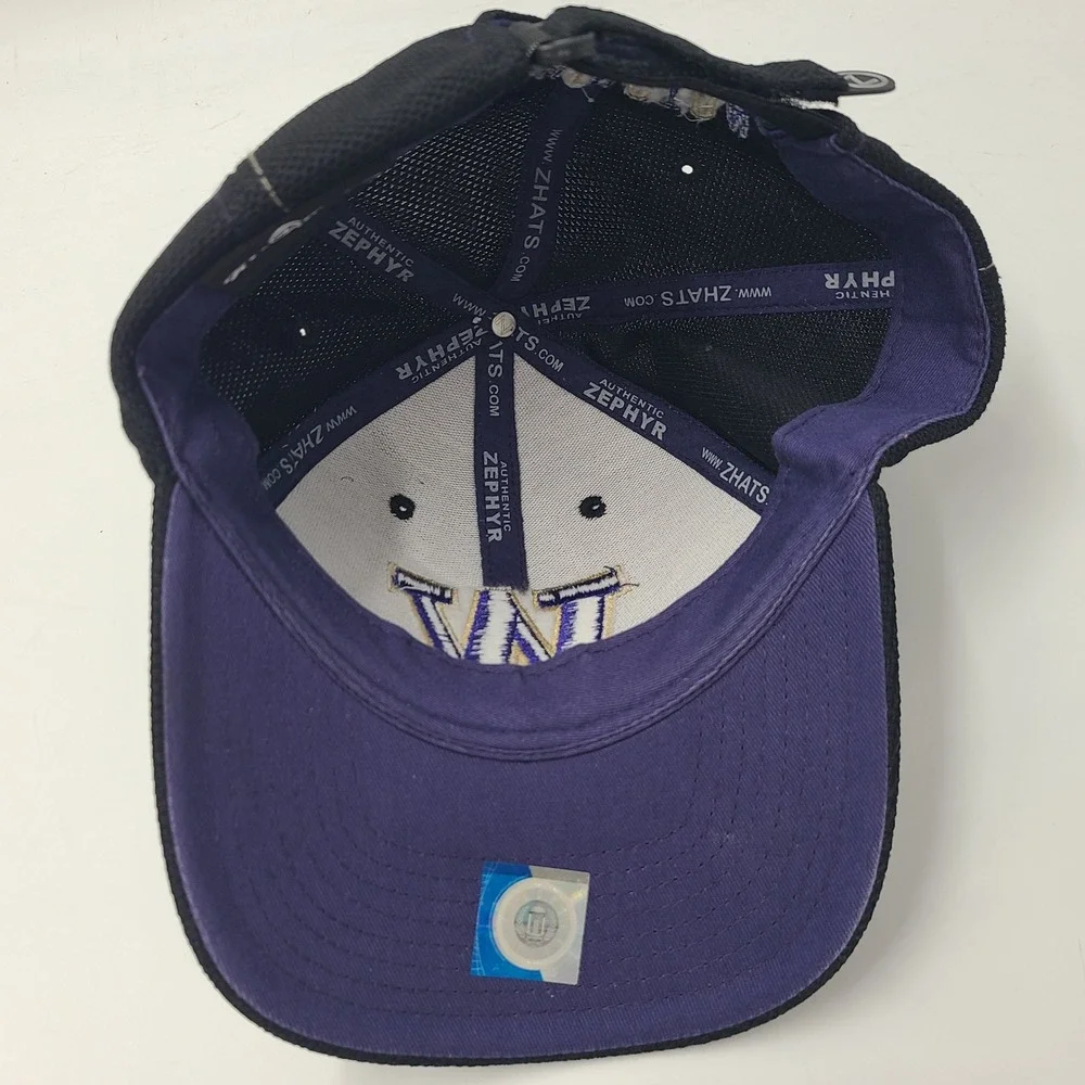 Washington Huskies Hat Adjustable Zephyr Black Purple‎ Gold NCAA University Men